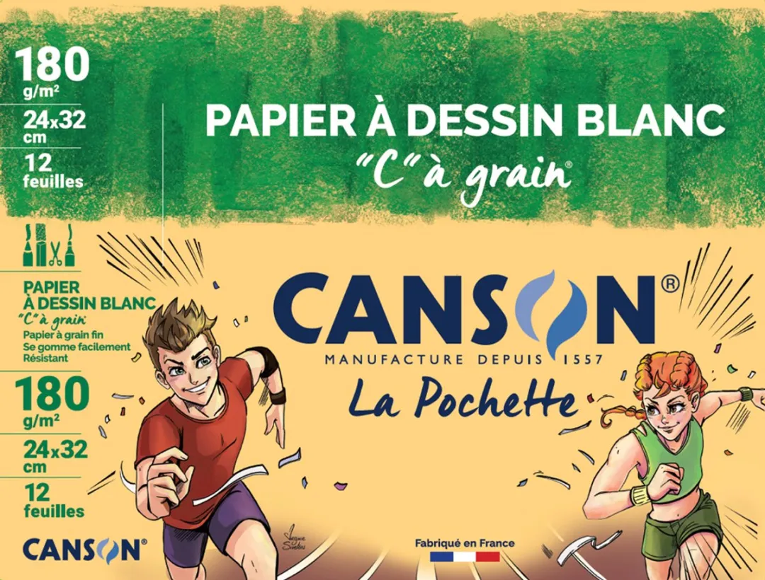 Canson C200027114 Kunstpapier 224g/m² - 12 Vel A4 Wit