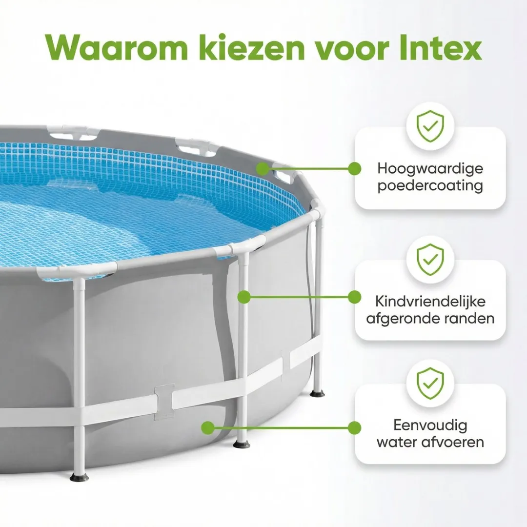 Intex Prism Frame Zwembad 366x76cm - Grijs - 6503L - afbeelding 2 van 6