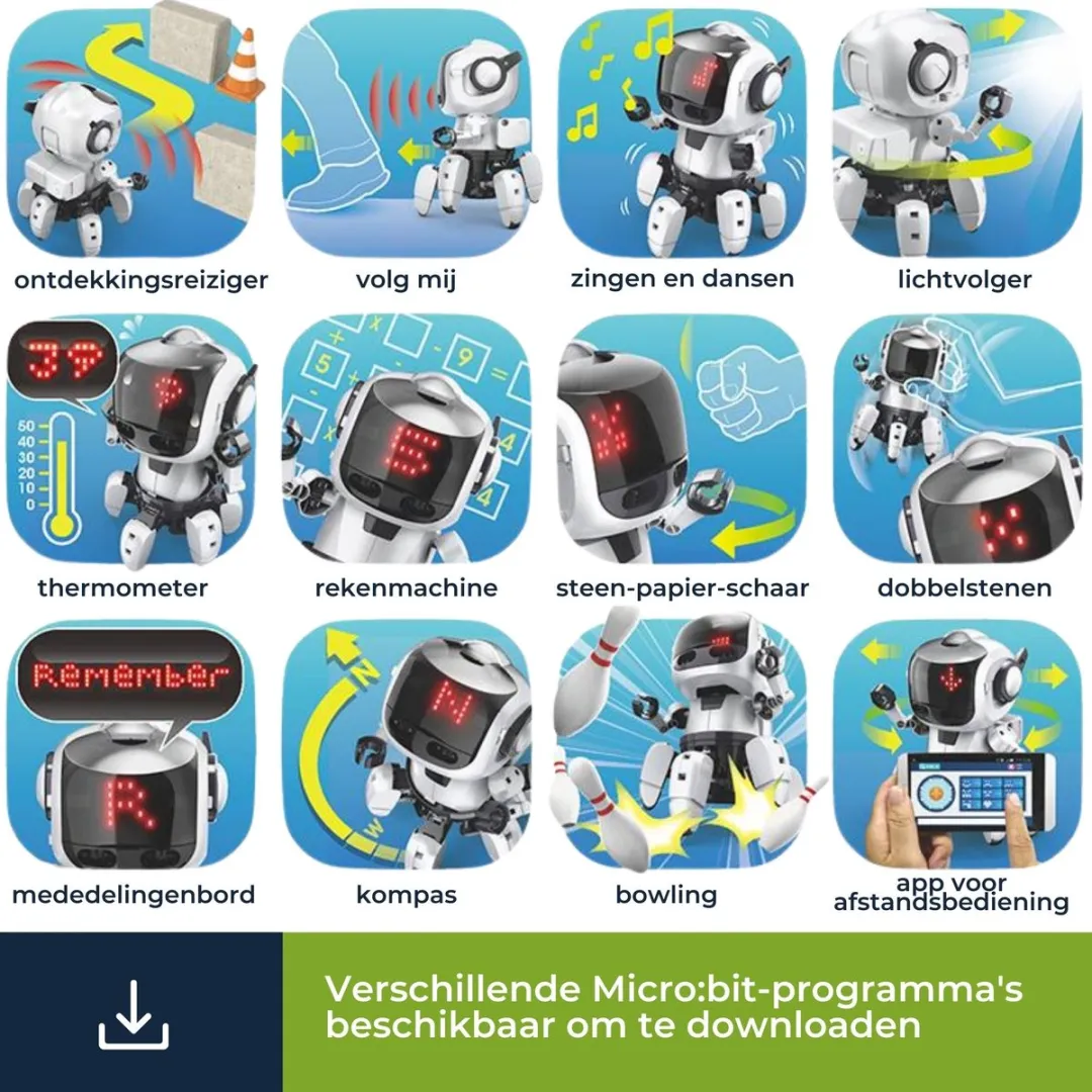 Velleman Tobbie II KSR20 Robot Bouwpakket - Micro:bit