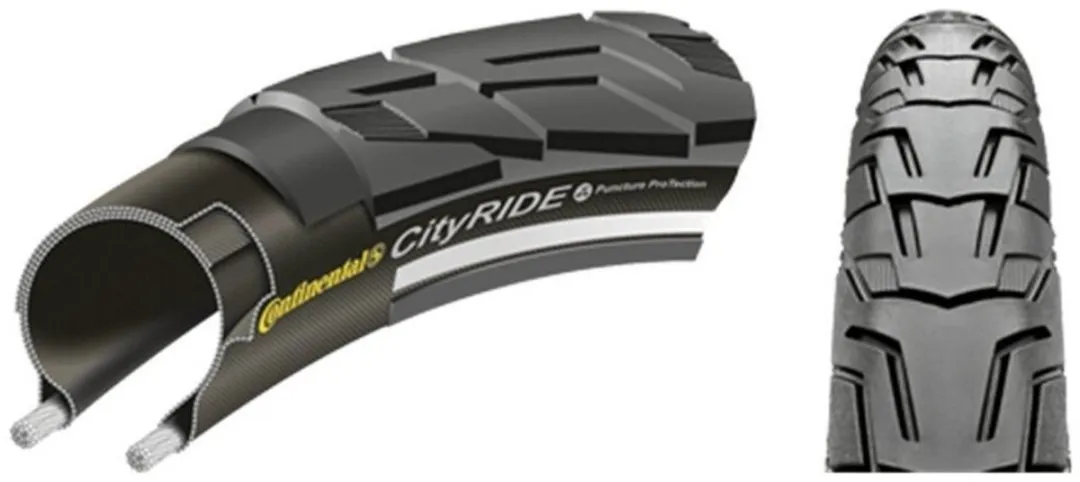 Continental Ride City Puncture Protection 28x1.75 Buitenband - Zwart met reflectie