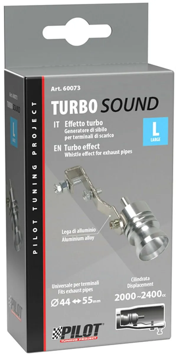 Lampa Turbo-Sound L Uitlaatfluit Aluminium 44-55mm - 2000-2400cc Zilver
