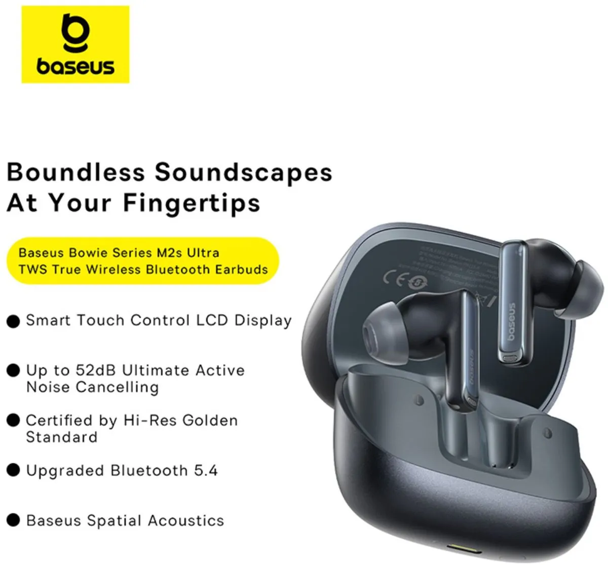 Baseus Bowie M2s Ultra A00074101123-00 True Wireless Oortjes - Zwart