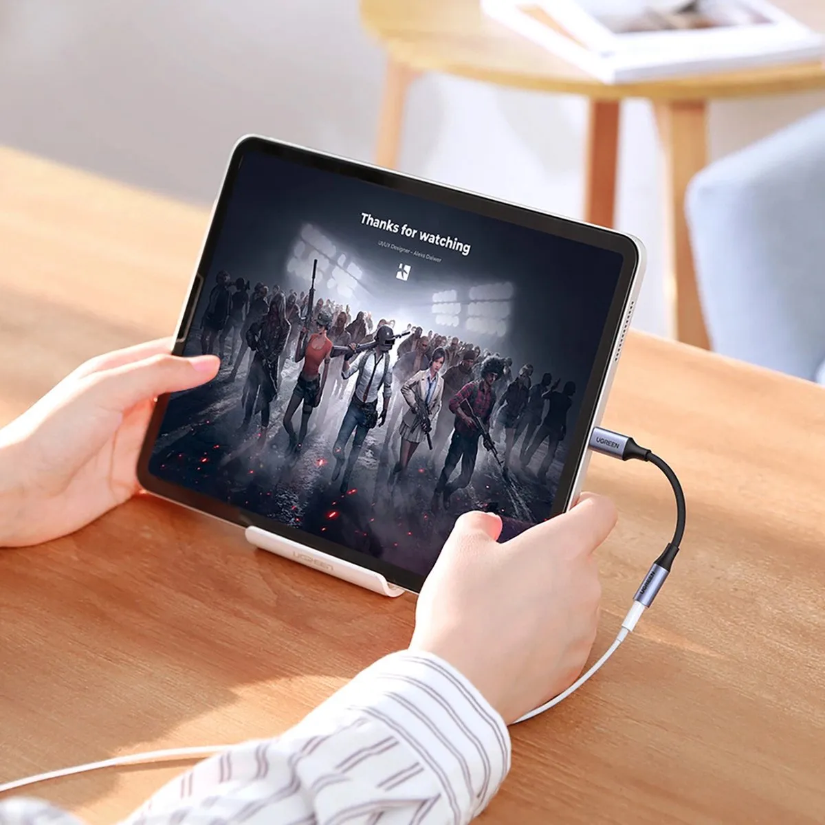 UGREEN Mini Jack 3.5mm naar USB-C Adapter - Grijs