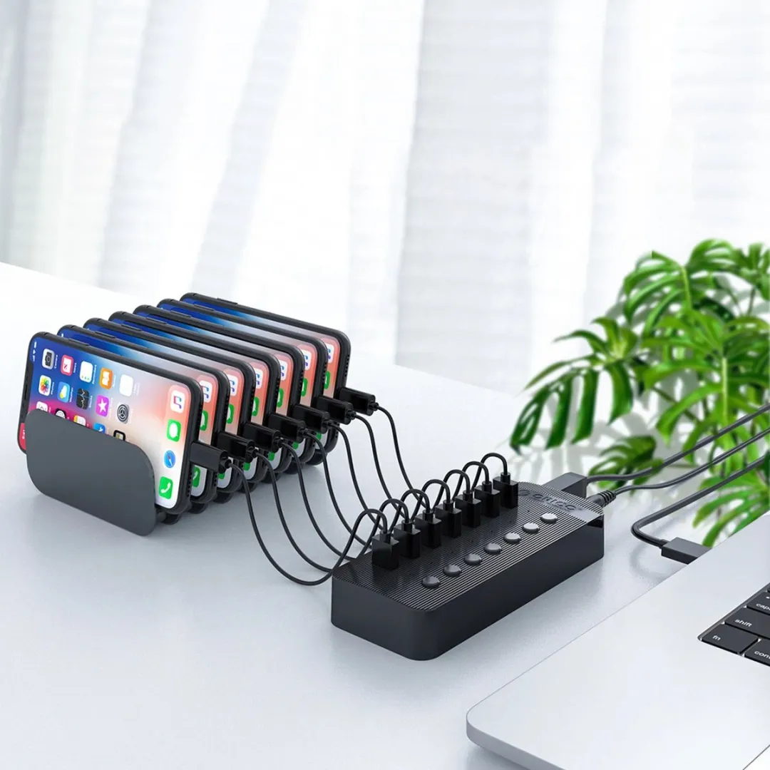 ORICO Hub CT2U3-16AB 16x USB-A 3.0 - 16 Poorten - Transparant - afbeelding 2 van 5