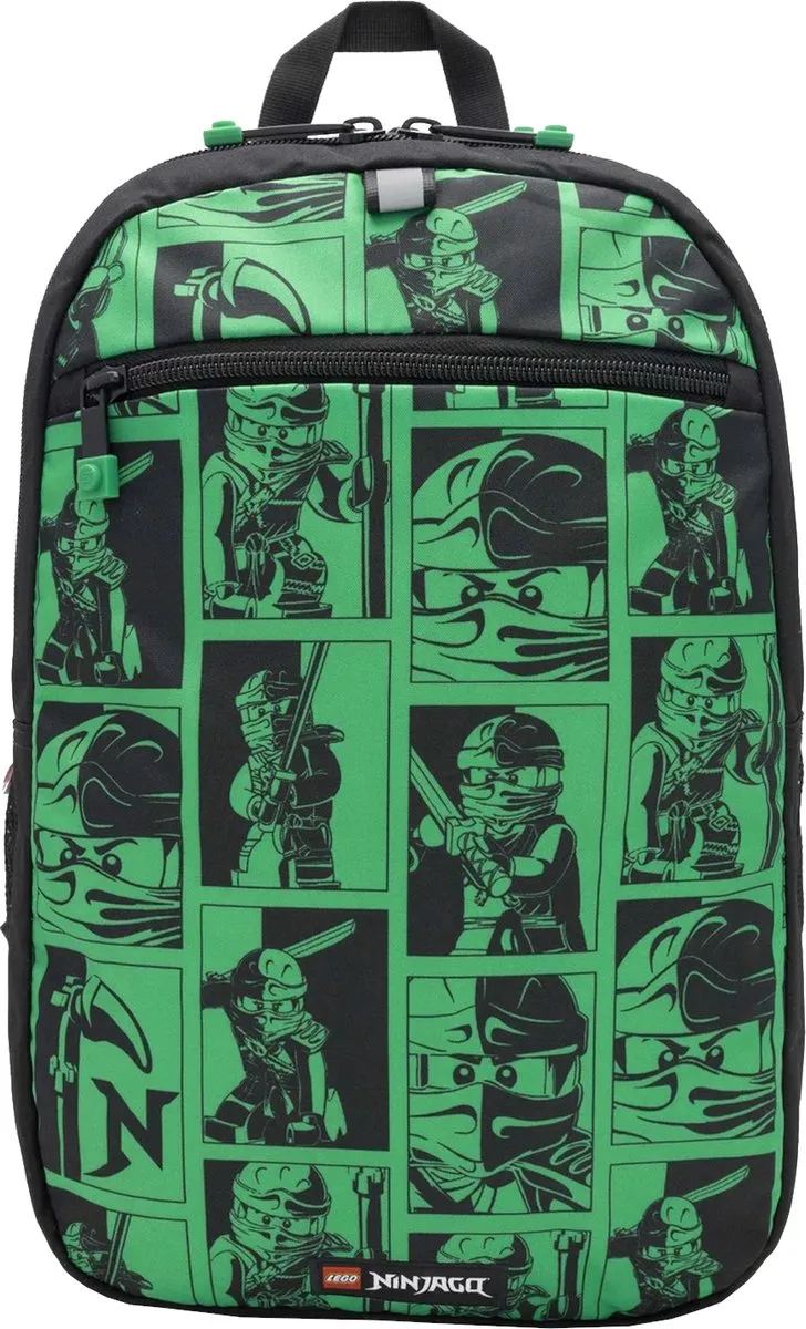 LEGO Small Extended Backpack, voor een jongen, Groen, Rugzak, maat: One size