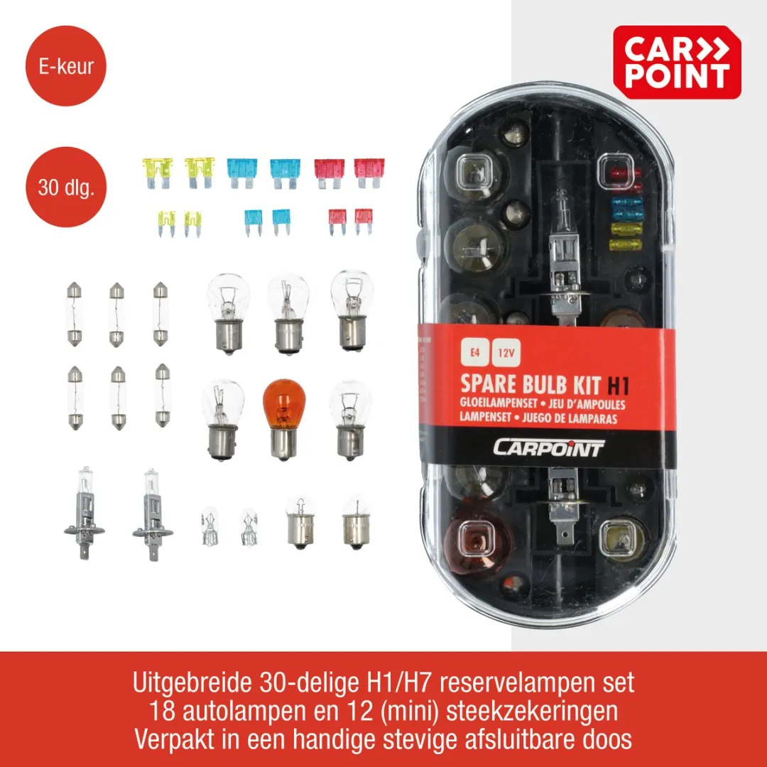 Carpoint Gloeilampenset H1 - 30 Stuks