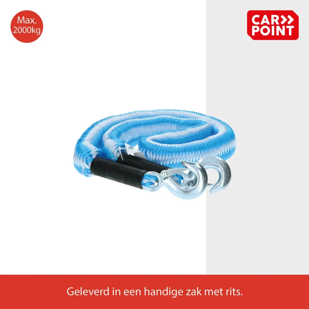 Carpoint Sleepkabel TUV Stretch 2 Ton 4m - Blauw/Wit
