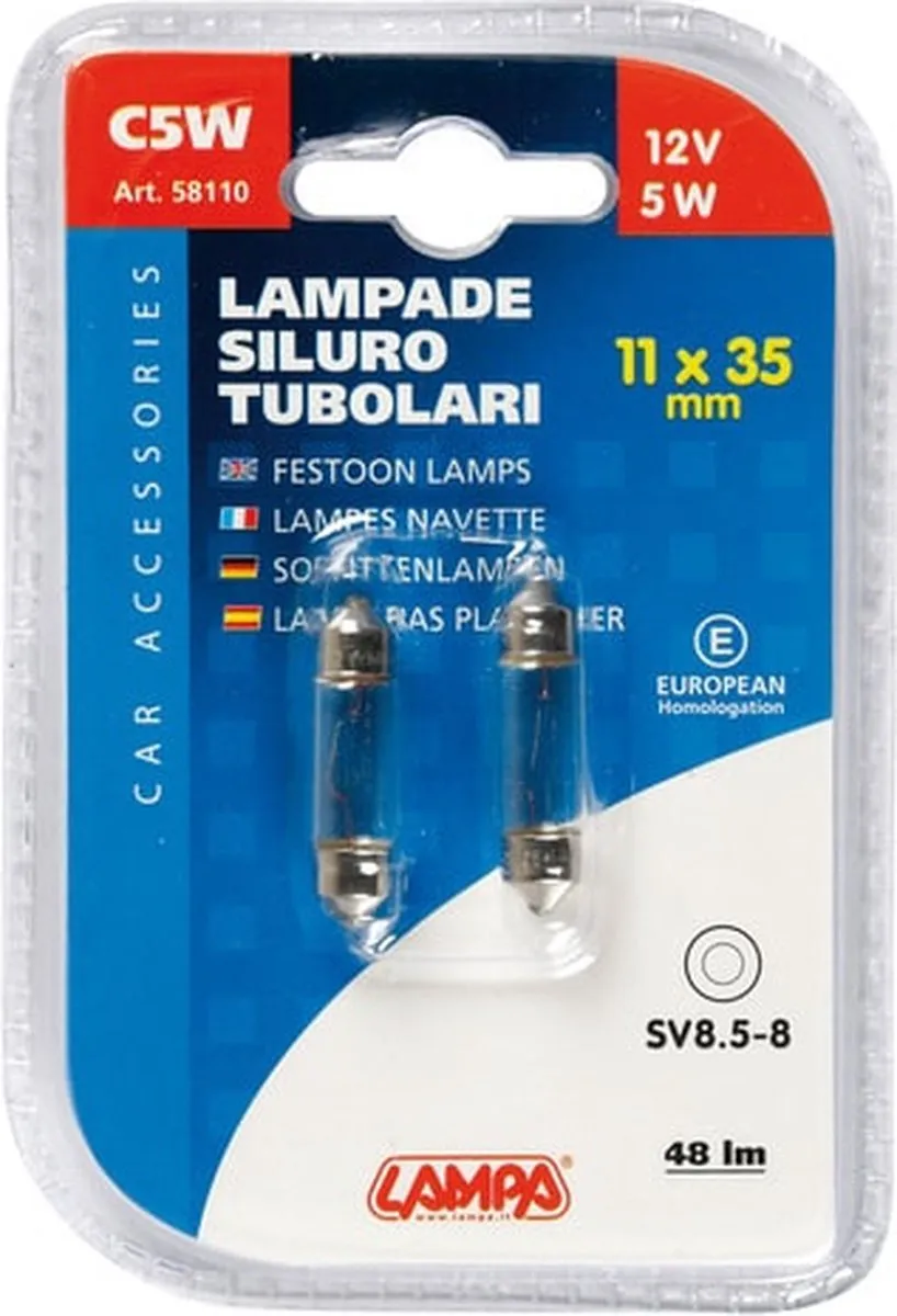 Lampa 12V Festoon C5W SV8,5-8 Lampen - 5W - 2 Stuks - afbeelding 3 van 6