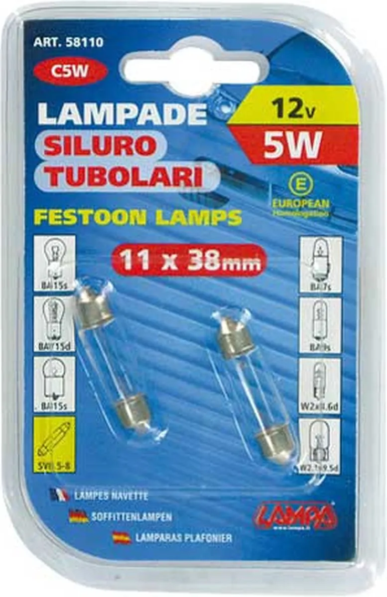 Lampa 12V Festoon C5W SV8,5-8 Lampen - 5W - 2 Stuks - afbeelding 4 van 6