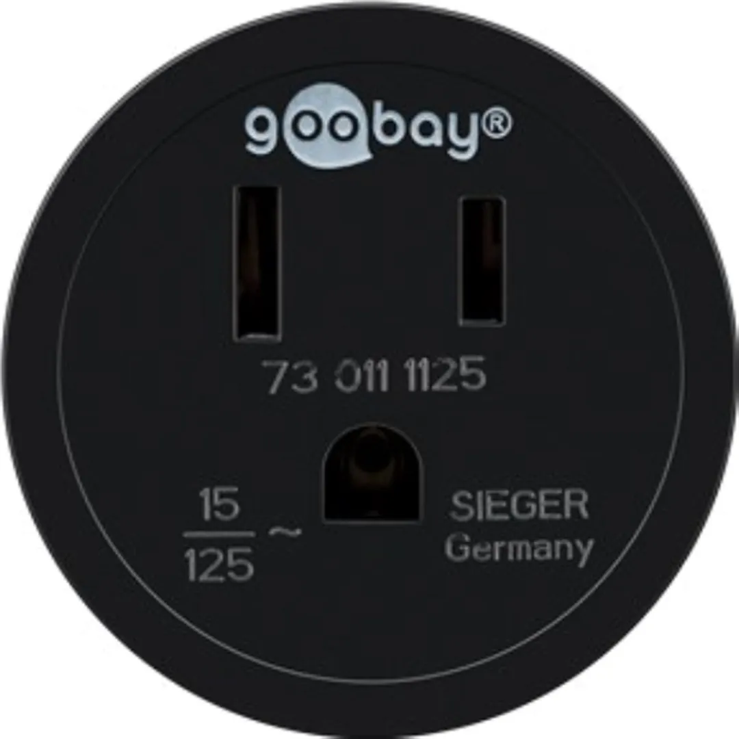 Goobay USA naar EU Wereldstekker - Geaard - Zwart