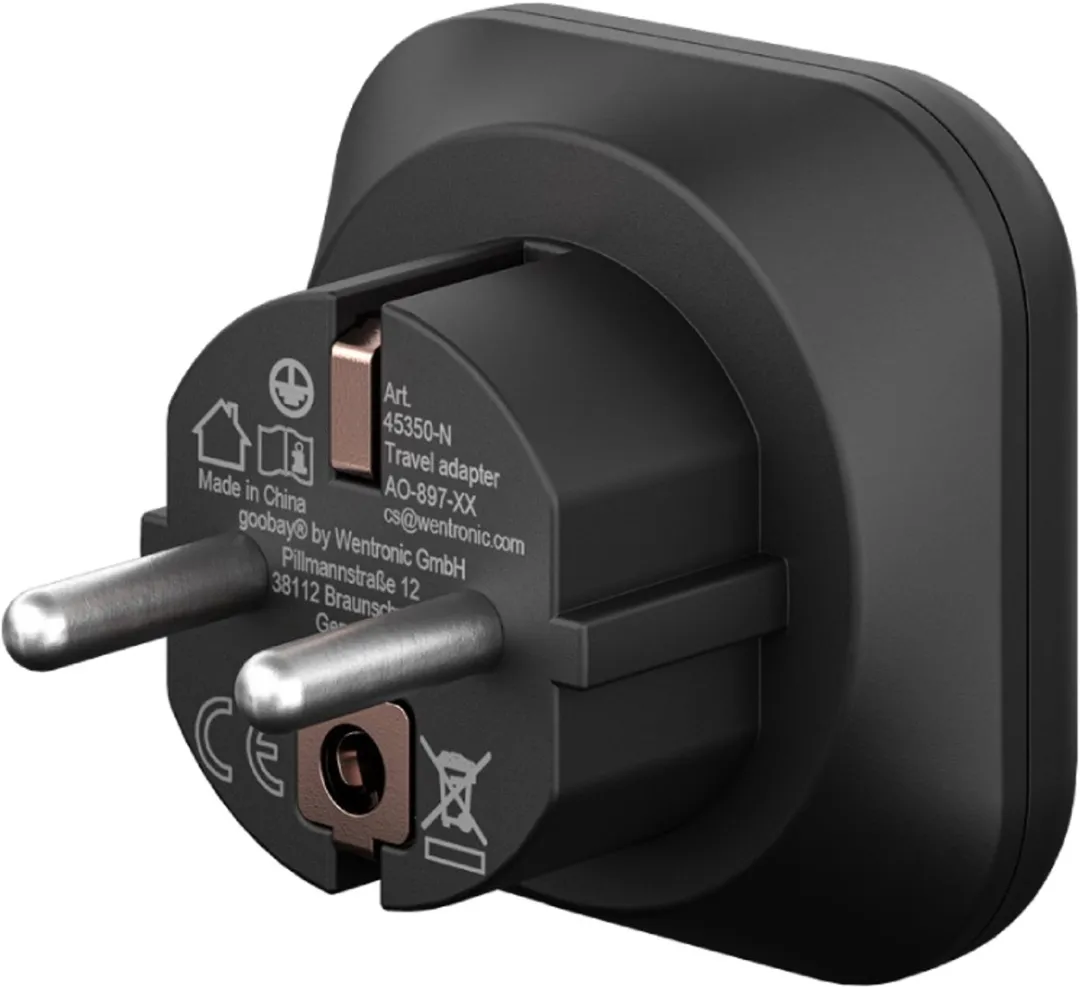 Goobay USA naar EU Wereldstekker - Geaard - Zwart