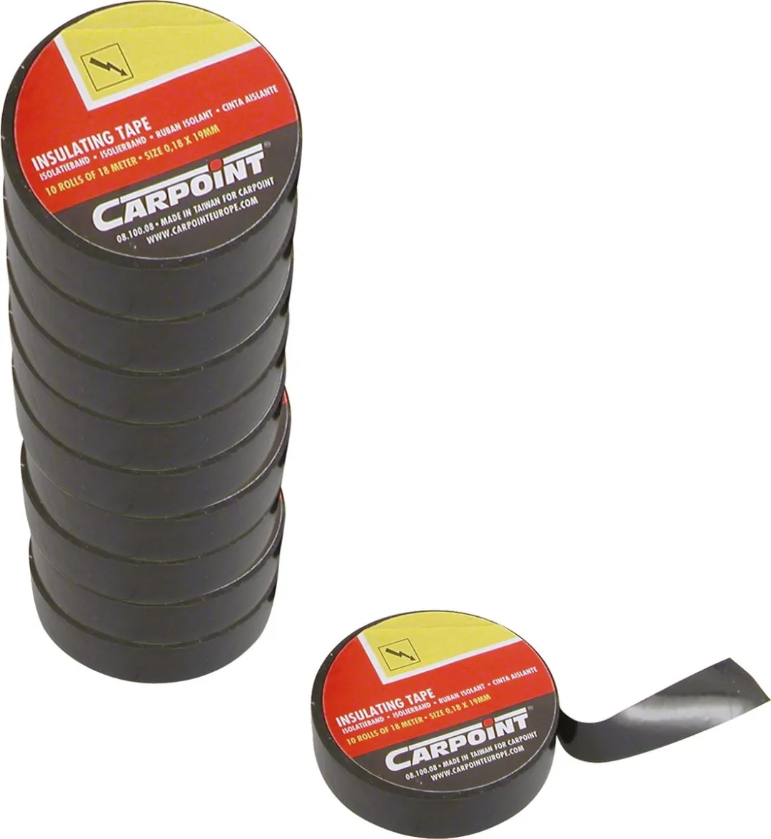 Carpoint Isolatietape 18m - 10 Stuks Zwart