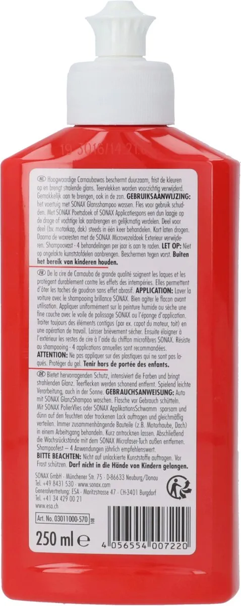 Sonax Hardwax Auto 250ml