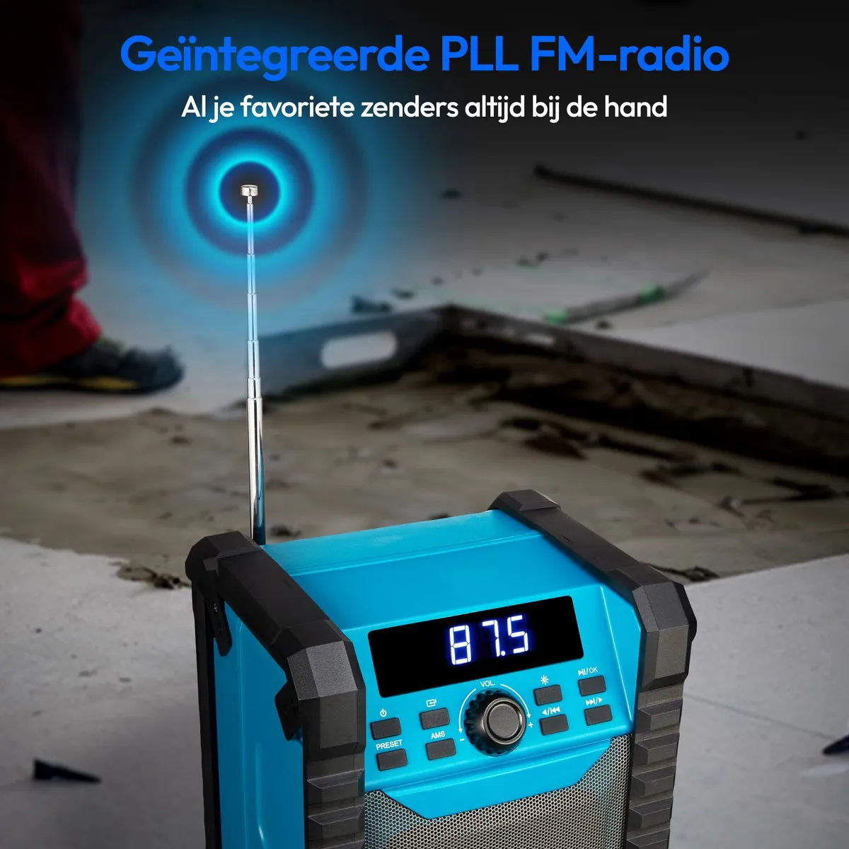 Medion MD43895 Bouwplaatsradio - 15W - IP54 - Bluetooth - Groen