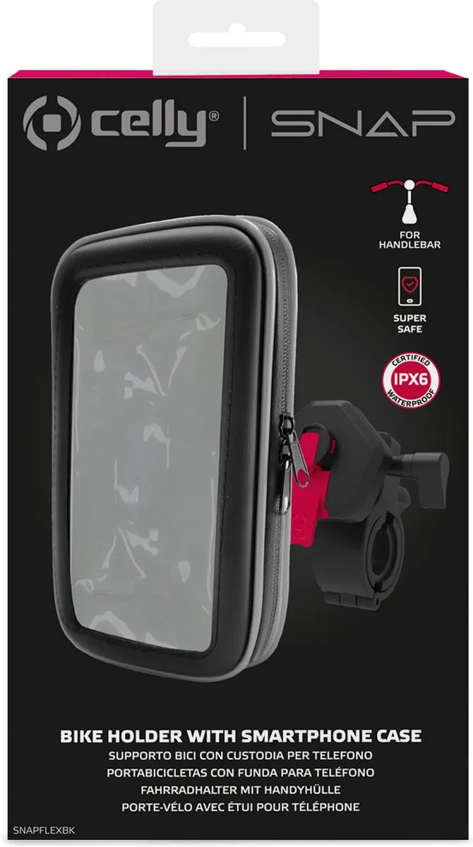 Celly Snap Telefoonhouder Fiets - Universeel 6,9" - Zwart - afbeelding 6 van 6