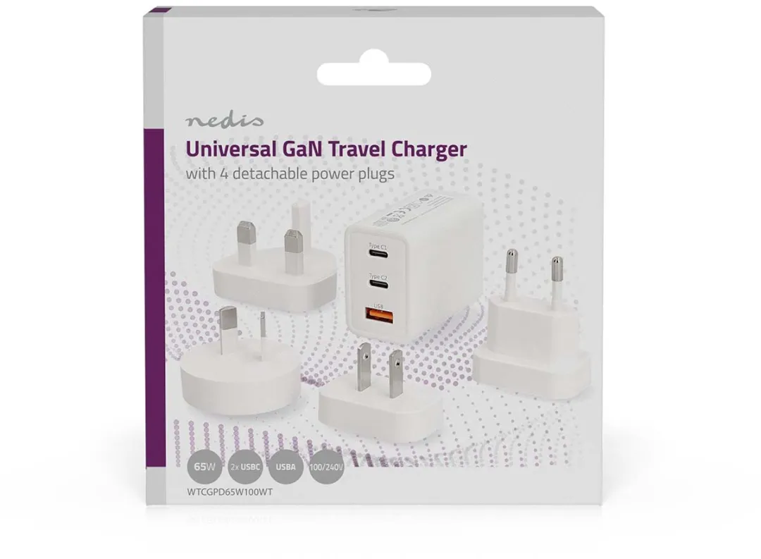 Nedis Reisadapter - 100 - 240 V AC 50/60 Hz - 65 W - Wit