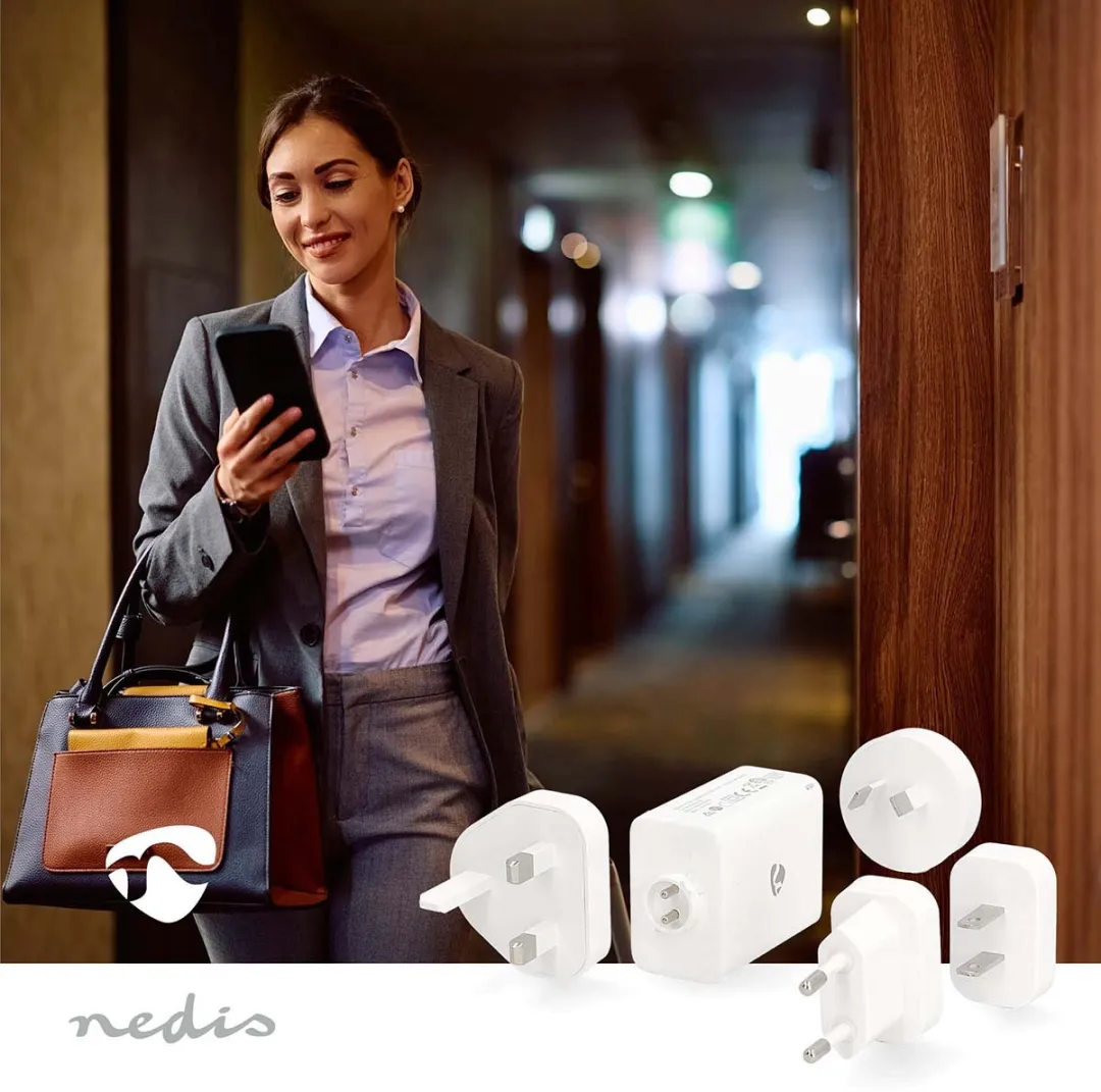 Nedis Reisadapter - 100 - 240 V AC 50/60 Hz - 65 W - Wit