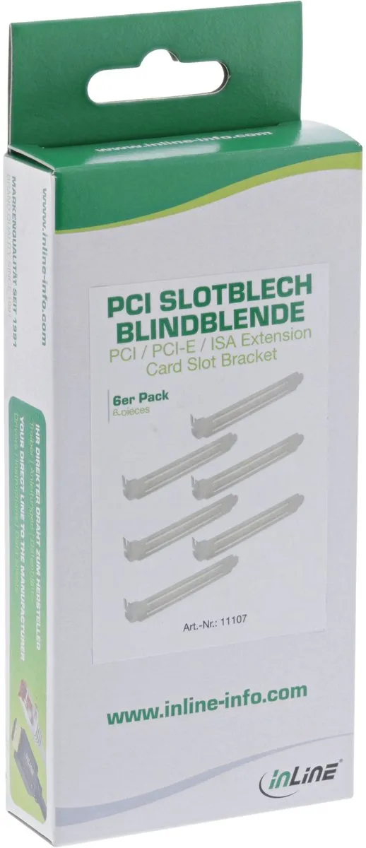 InLine PCI Slot Blind Paneel - 6 Stuks Zilver - afbeelding 2 van 2