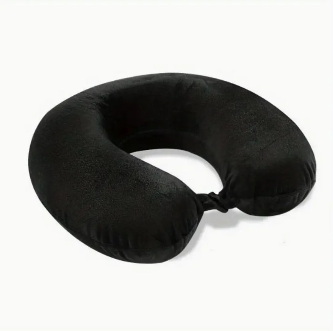 Dunlop Nekkussen – Set van 2 Stuks – Memory Foam – 34 x 29 cm – zwart & Grijs – Ergonomisch Reiskussen voor Auto, Vliegtuig & Trein