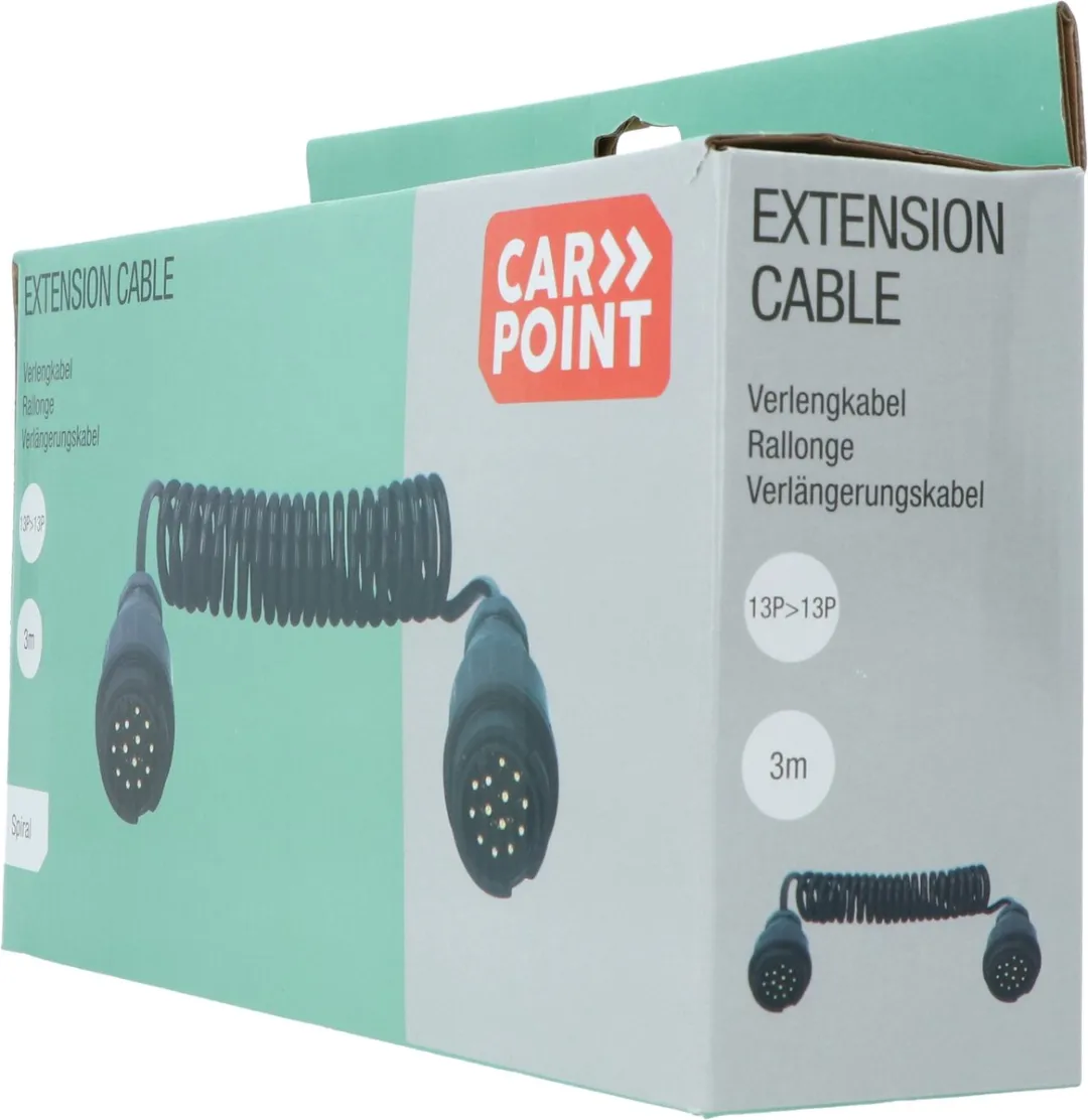 Carpoint Spiraal Trailer Verlengkabel 13p - Zwart