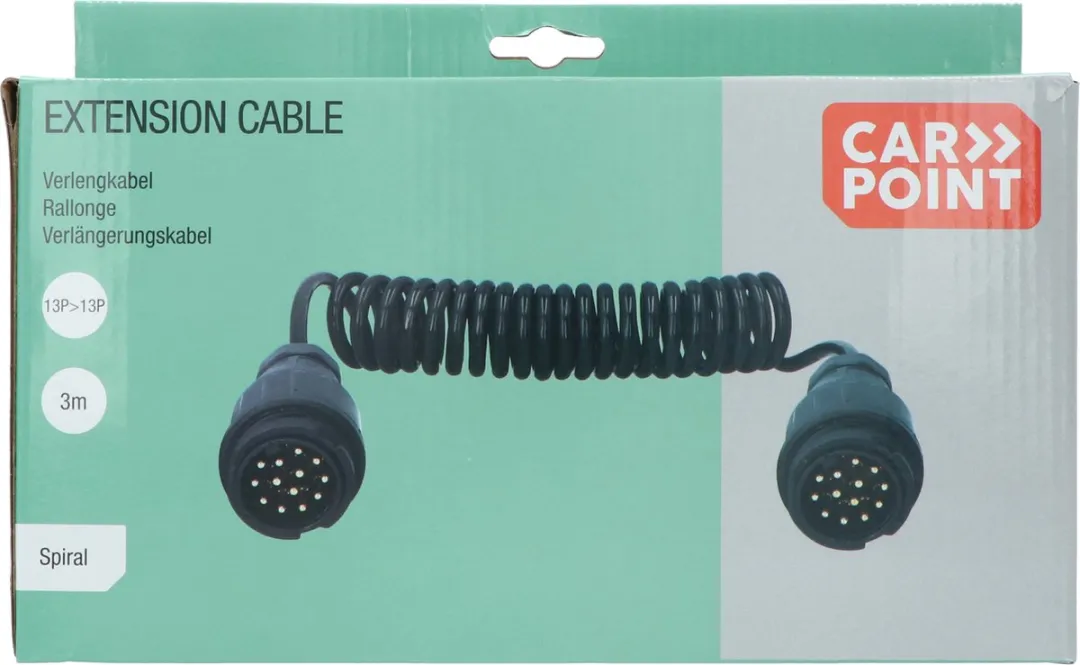 Carpoint Spiraal Trailer Verlengkabel 13p - Zwart
