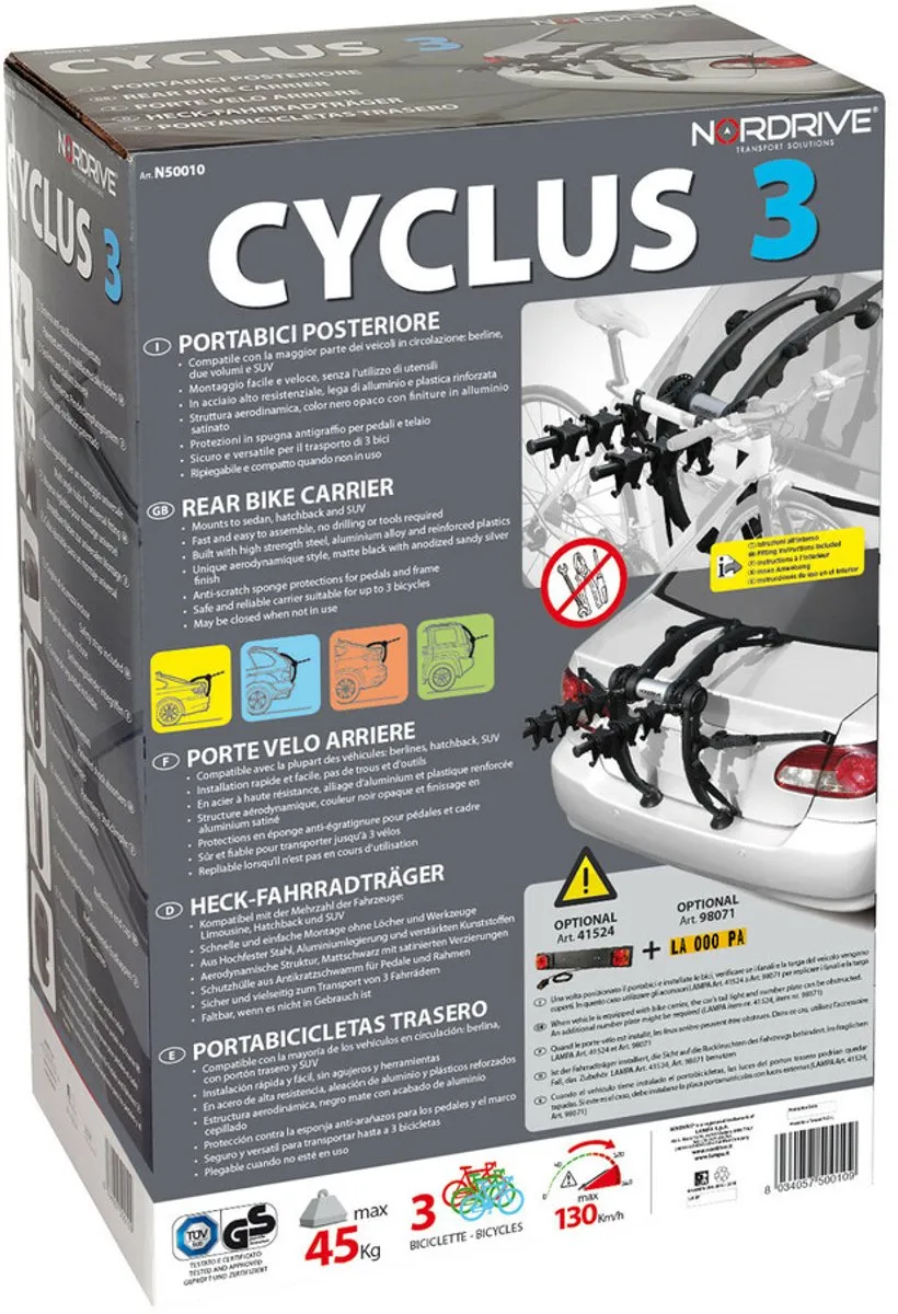 Lampa Cyclus 3 Fietsendrager - 3 Fietsen - Zwart