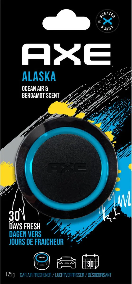Axe Luchtverfrisser Gel Auto Alaska Zwart/blauw 125ml