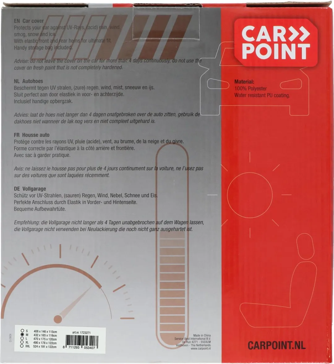 Carpoint Autohoes Medium Blauw - 432x165x119cm - afbeelding 6 van 6