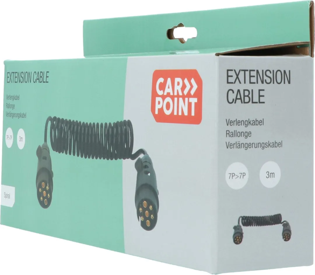 Carpoint Spiraal Trailer Verlengkabel 7p - Zwart