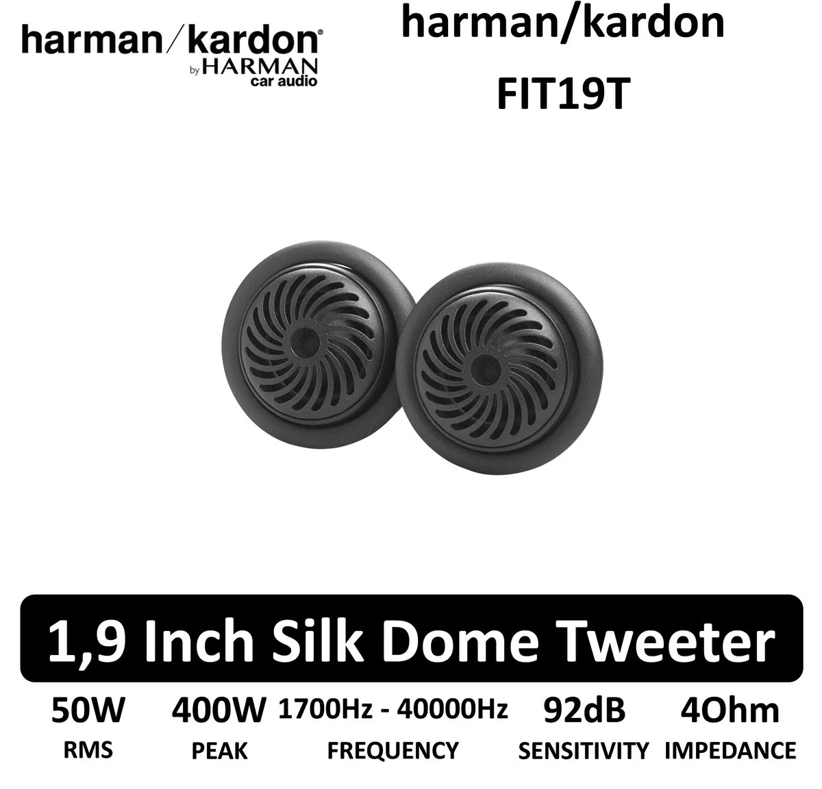 Harman Kardon F19T Inbouw Tweeterset 50W - Zwart