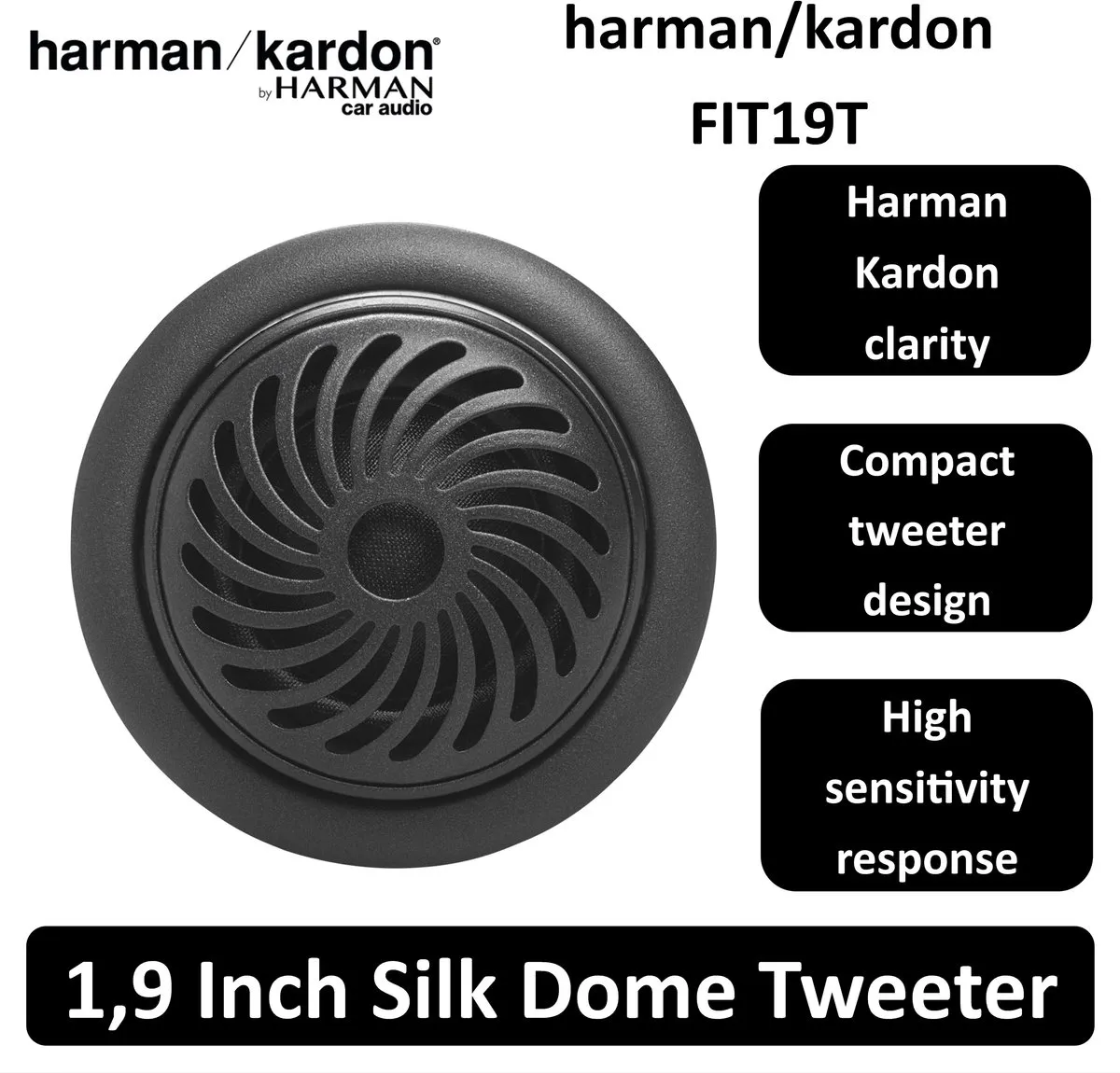 Harman Kardon F19T Inbouw Tweeterset 50W - Zwart