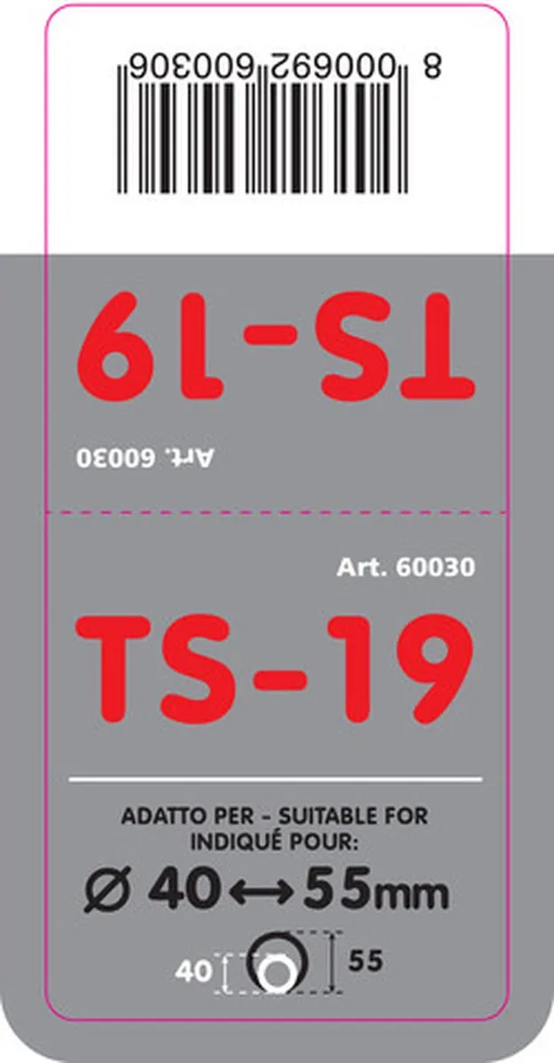 Lampa TS-19 S RVS Uitlaatpijp - Ø40-55mm - Zilver