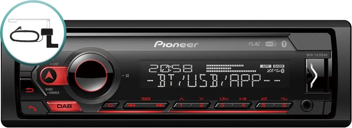 Pioneer MVH-S420DAB Autoradio - Enkel DIN - Zwart