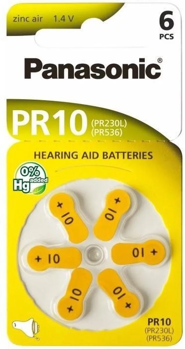 Panasonic 10 MF Gehoorapparaatbatterijen - 60 Stuks