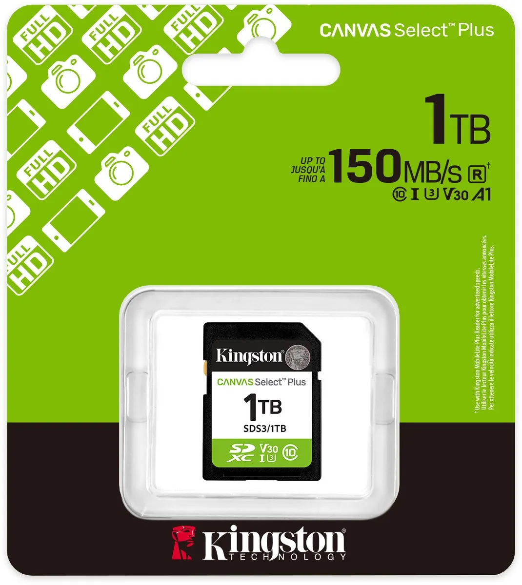 Kingston Canvas Select Plus SDS3/1TB SD-kaart 1TB