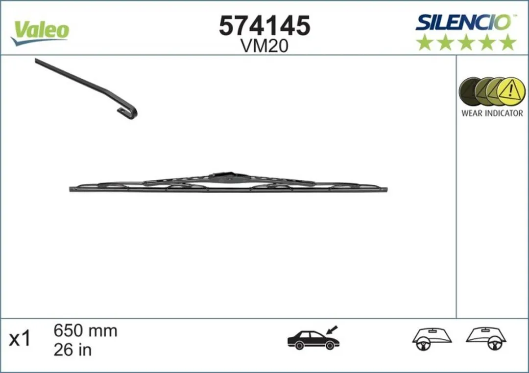 Valeo Silencio VM20 Ruitenwisser 65cm