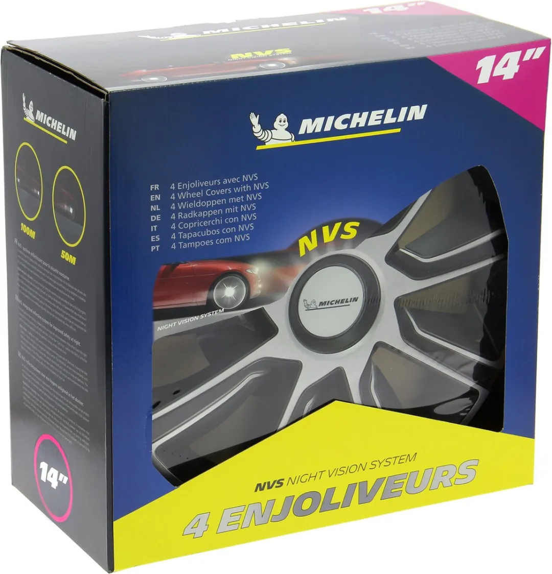 Michelin Wieldoppen 14 Inch - Zilver/Zwart - 4 Stuks