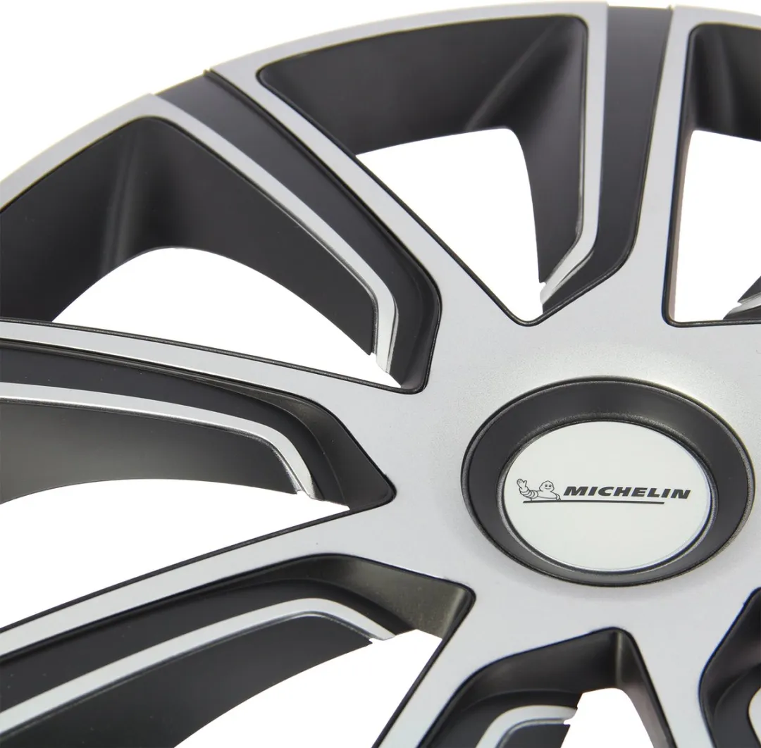 Michelin Wieldoppen 14 Inch - Zilver/Zwart - 4 Stuks
