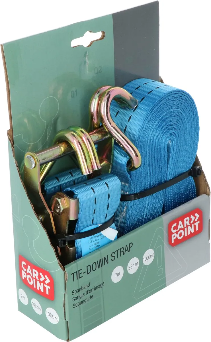 Carpoint Ratelspanband 38mm 7m 1000kg - Blauw
