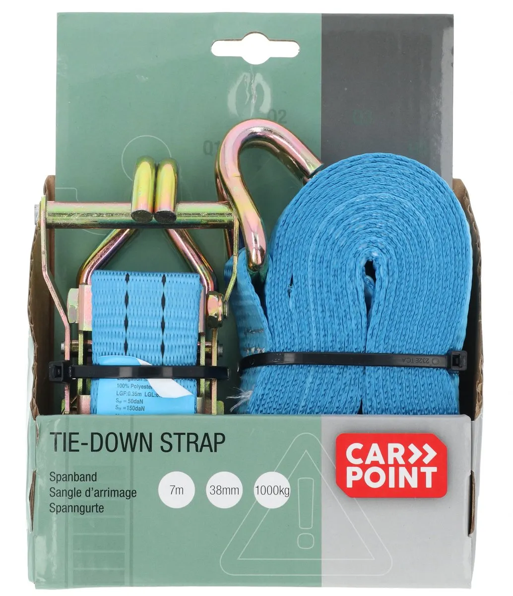 Carpoint Ratelspanband 38mm 7m 1000kg - Blauw