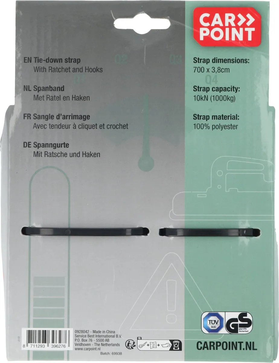 Carpoint Ratelspanband 38mm 7m 1000kg - Blauw - afbeelding 6 van 6