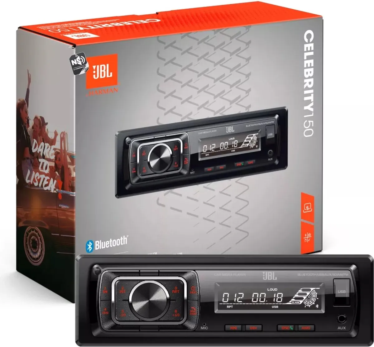 JBL Celebrity 150 Autoradio - Bluetooth - USB - 1 DIN - Zwart - afbeelding 6 van 6