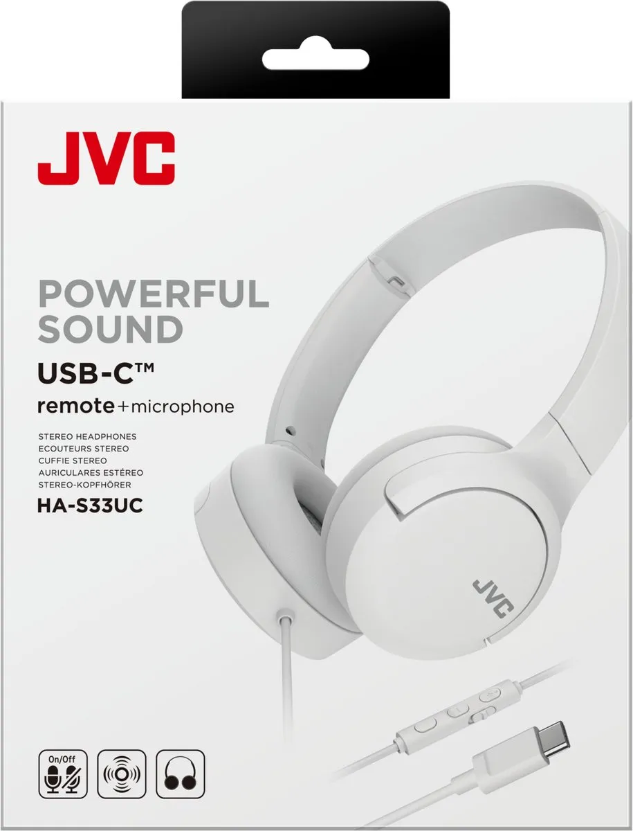 JVC HA-S33UC USB-C Hoofdtelefoon - Wit - afbeelding 6 van 6