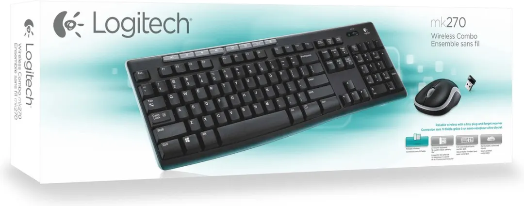Logitech MK270 Draadloos Toetsenbord - Scandinavisch - Zwart - afbeelding 6 van 6