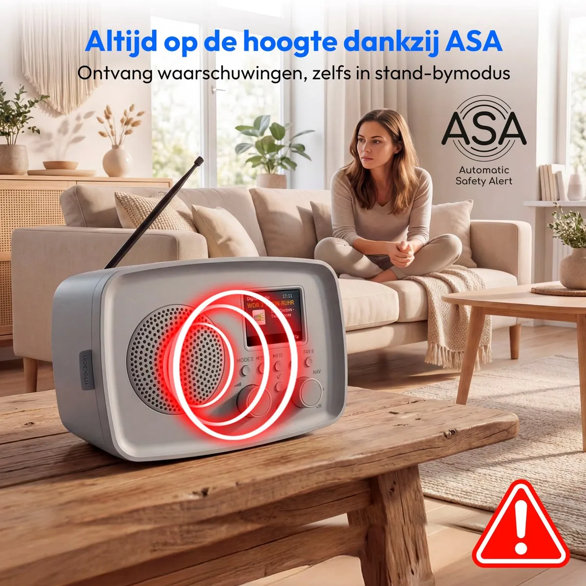 Medion DRE-1 DAB+ Radio - 5W - Grijs - afbeelding 6 van 6