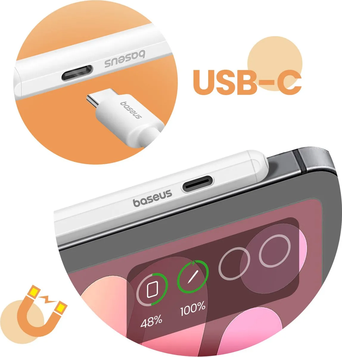 Baseus P80015804213-00 USB-Kabel - Wit