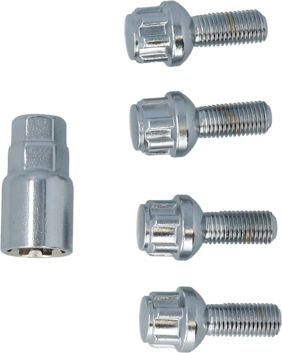 Carpoint Wielboutset M12x1.5x26mm - 4 Stuks - Zilver