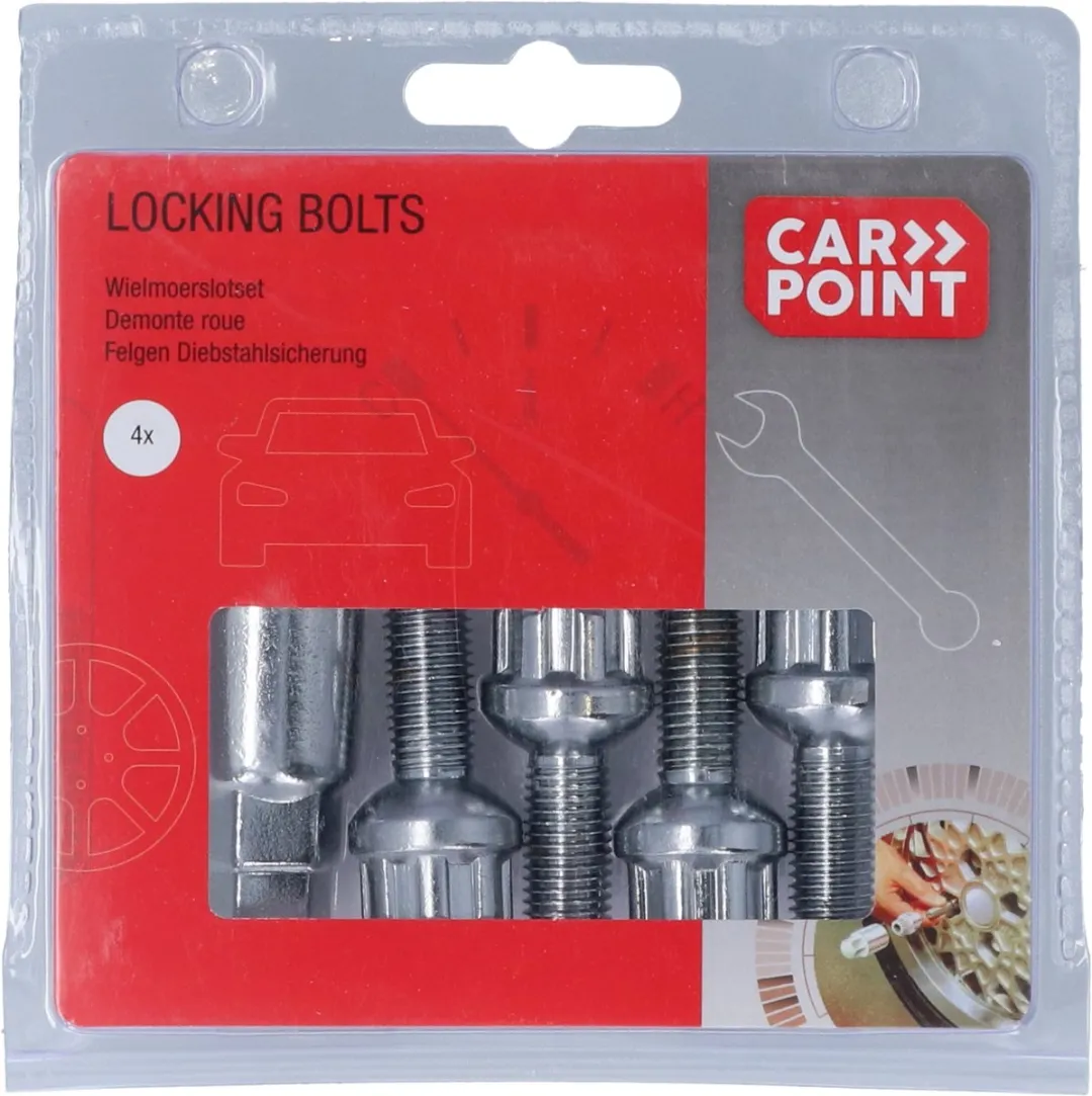 Carpoint Wielboutset M12x1.5x26mm - 4 Stuks - Zilver
