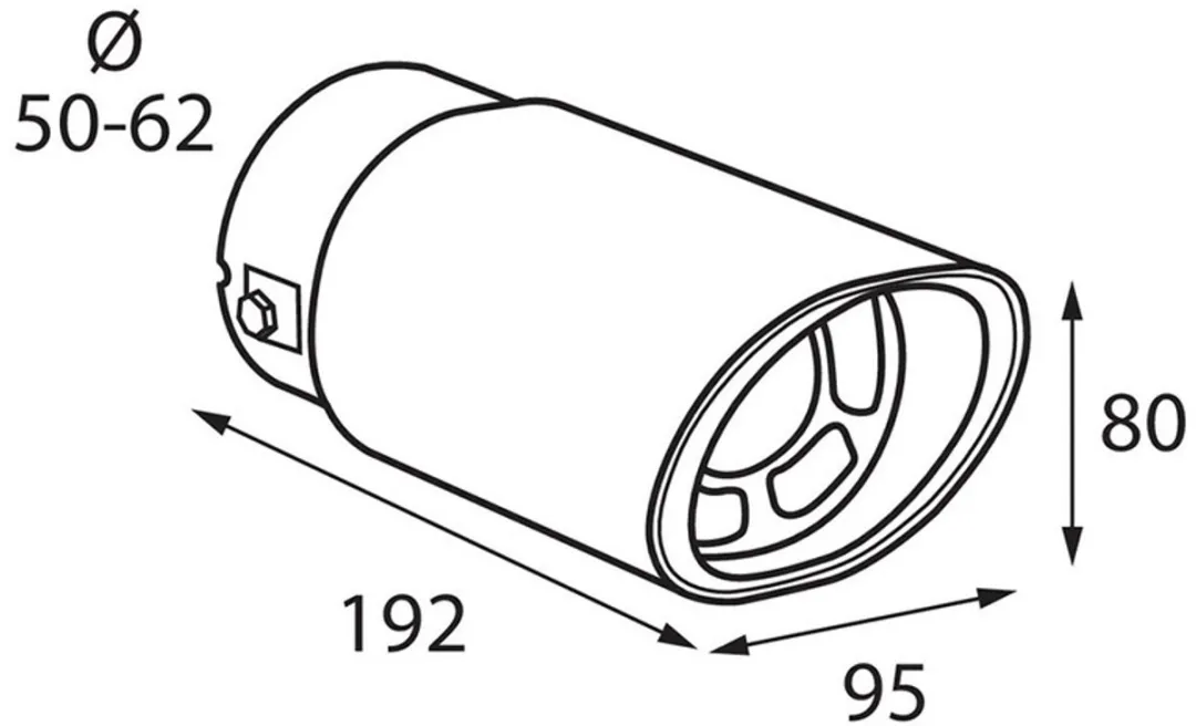 Lampa TS-03 RVS Uitlaatpijp 50mm - Zilver