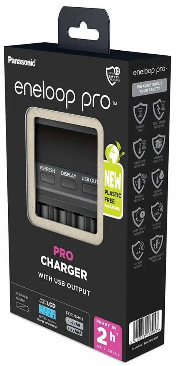 Panasonic Eneloop Pro Snelle Charger BQ-CC65E - 4x AA/AAA - Zwart